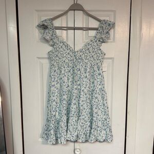 Altar'd State Light Blue Floral Ruffle Sundress